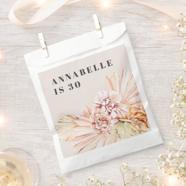Sachets En Papier Anniversaire bohème moderne pastel floral (Coupé)