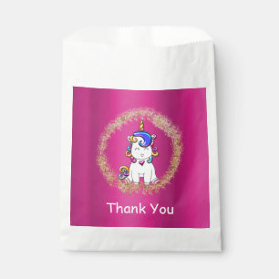 Sachets En Papier Anniversaire coloré de licorne de rose de parties