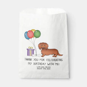 Sachets En Papier Anniversaire de chien de dessin animé teckel à lon
