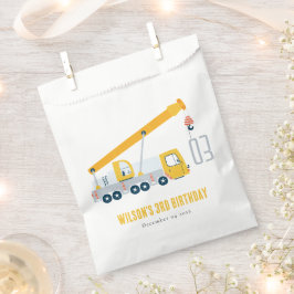 Sachets En Papier Anniversaire de enfant du véhicule de construction