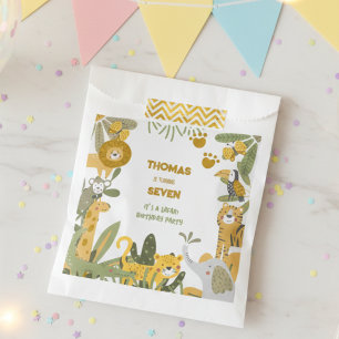 Sachets En Papier Anniversaire de enfant safari sauvage