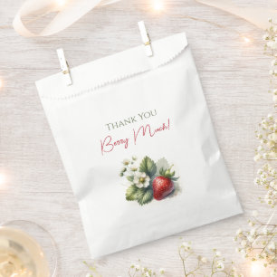 Sachets En Papier Anniversaire de la fraise "Merci Berry Many"