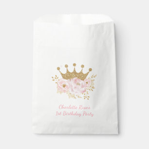Sachets En Papier Anniversaire de la princesse de Couronne rose pâl