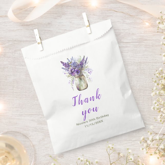 Sachets En Papier Anniversaire de Lavender Mason Jar (Coupé)