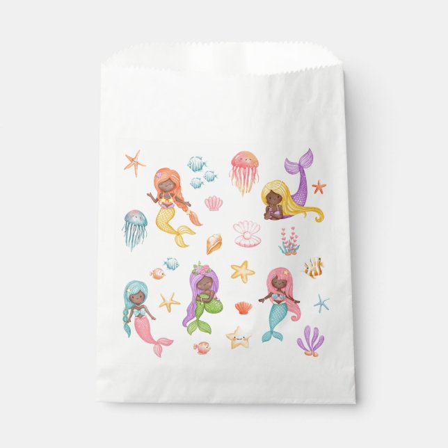Sachets En Papier Anniversaire de Mermaid (Devant)