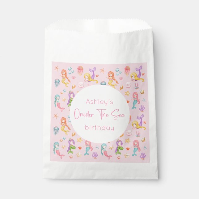 Sachets En Papier Anniversaire de Mermaid (Devant)