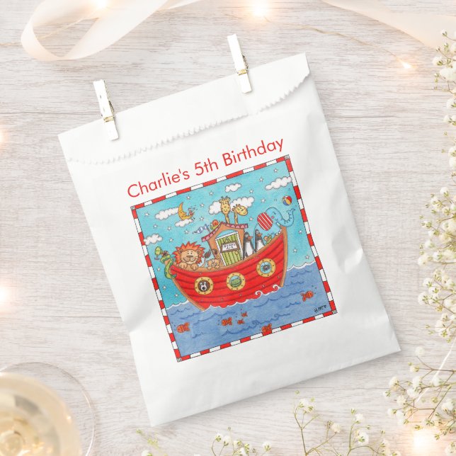 Sachets En Papier Anniversaire de Noé personnalisé (Coupé)