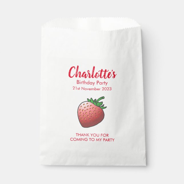 Sachets En Papier Anniversaire des fraises (Devant)