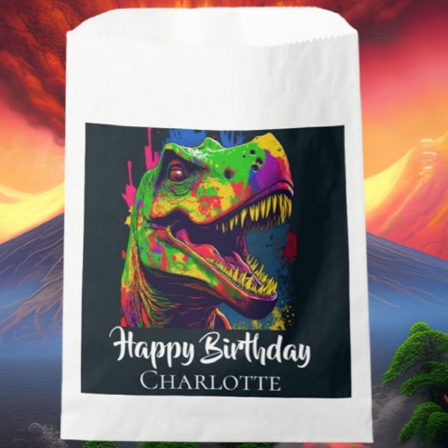 Sachets En Papier Anniversaire Dino T-Rex (Bring your dream party to life with our selection of quality Dinosaur themed party supplies)