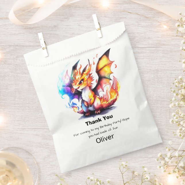 Sachets En Papier Anniversaire du dragon (Coupé)