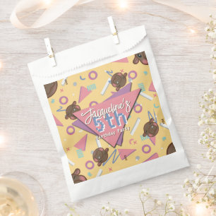 Sachets En Papier Anniversaire Rétro 80's Bébé Hippopotame Jaune
