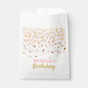 Sachets En Papier Anniversaire rose élégant de confettis de partie