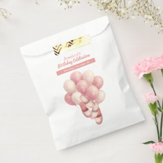 Sachets En Papier Anniversaire Spa Day, Pantoufles Ballons Roses
