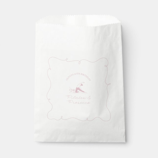 Sachets En Papier Any age pilates and prosecco birthday (Devant)