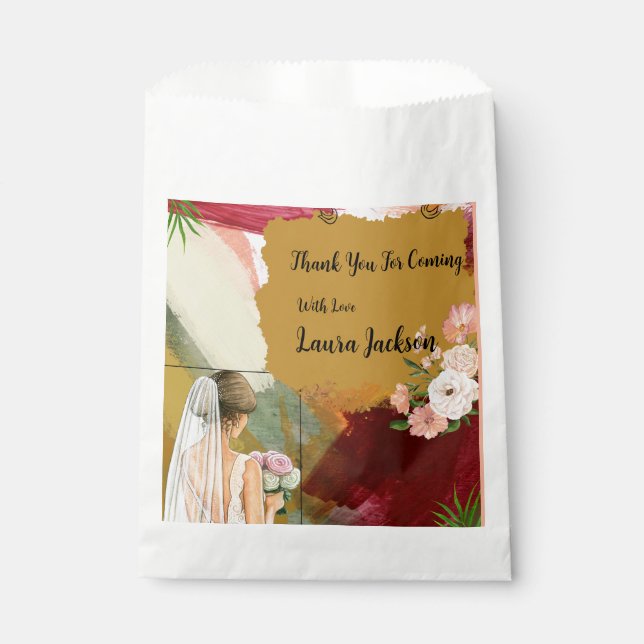 Sachets En Papier aquarelle abstraite nuptiale invitation (Devant)