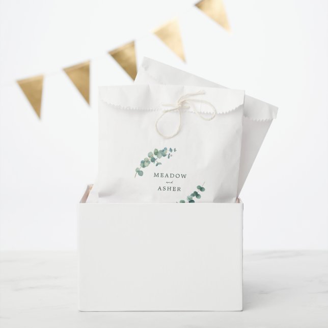 Sachets En Papier Aquarelle Adélaïde Eucalyptus Mariage (Fête)