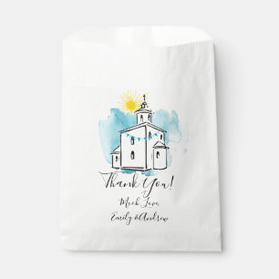 Sachets En Papier Aquarelle avec Merci Cross Steeple