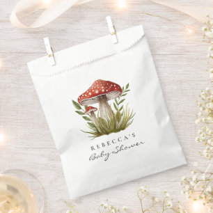 Sachets En Papier Aquarelle Baby shower champignon Woodland