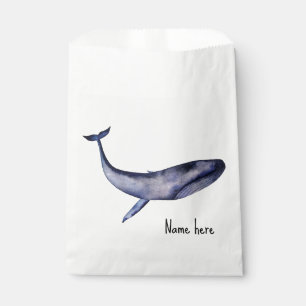 Sachets En Papier Aquarelle Baleine bleue