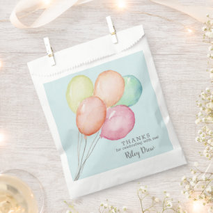 Sachets En Papier Aquarelle Balloon Bunch Bleu Anniversaire Favorise