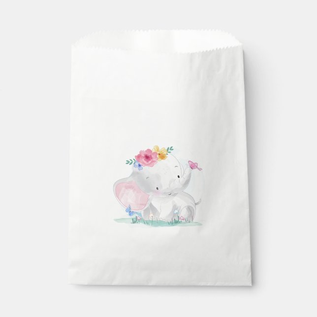 Sachets En Papier Aquarelle bébé éléphant (Devant)