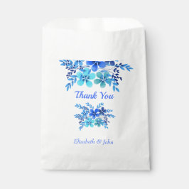 Sachets En Papier Aquarelle bleue et aqua | MARIAGE MERCI