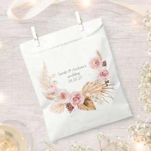 Sachets En Papier Aquarelle Boho Floral Pampas Grass Mariage