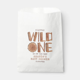 Sachets En Papier Aquarelle Bois rustique sauvage Un Baby shower