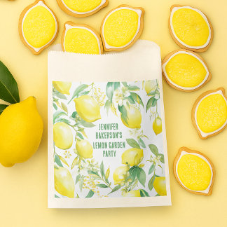 Sachets En Papier Aquarelle Citron Motif fête d'anniversaire