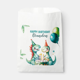 Sachets En Papier Aquarelle Colorée Trex Dinosaur 1er anniversaire