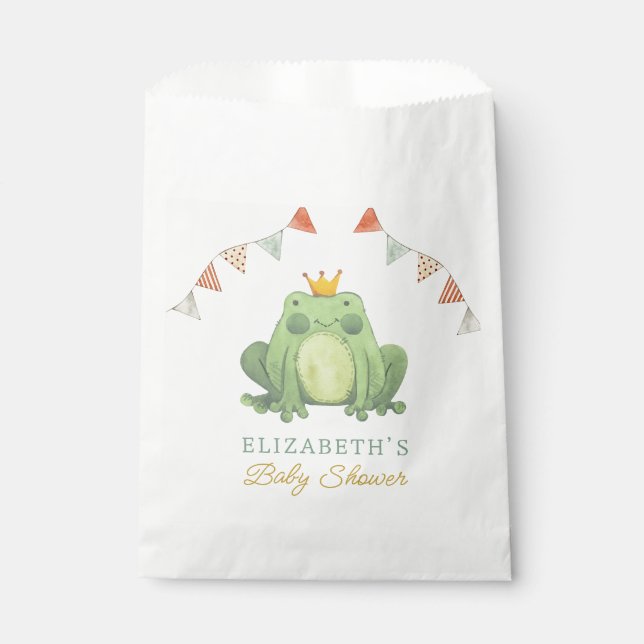 Sachets En Papier Aquarelle Cute Frog Baby shower (Devant)