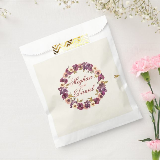 Sachets En Papier Aquarelle d'automne Mariage floral (Scellé)