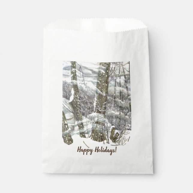Sachets En Papier Aquarelle d'hiver (Devant)
