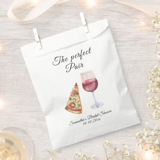 Sachets En Papier Aquarelle Fête des mariées de paire parfaite (Coupé)