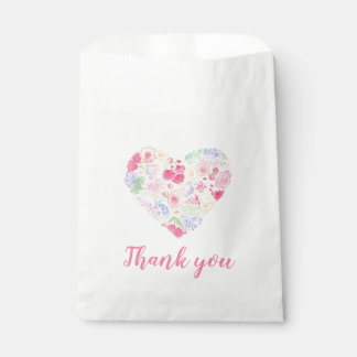 Sachets En Papier Aquarelle Fleurs florales Coeur