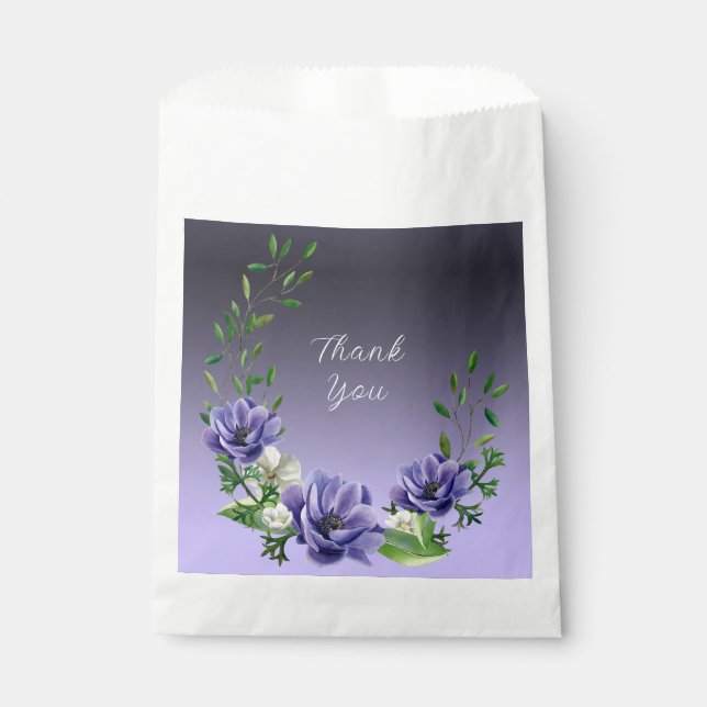 Sachets En Papier Aquarelle Fleurs violettes Favoriser le sac (Devant)