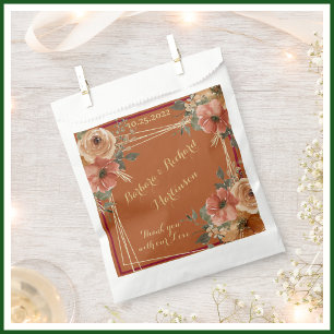 Sachets En Papier Aquarelle florale romantique en terre cuite