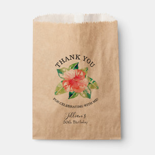 Sachets En Papier Aquarelle Hibiscus Hawaïen Rose Tropical