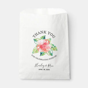 Sachets En Papier Aquarelle Hibiscus Hawaïen Rose Tropical
