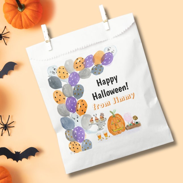 Sachets En Papier Aquarelle Joyeuse fête costumée d'Halloween (Créateur téléchargé)