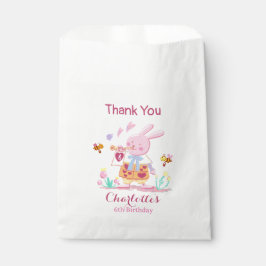 Sachets En Papier Aquarelle lapin rose dans l'anniversaire de enfant