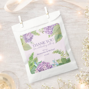 Sachets En Papier Aquarelle Lavender Hydrangea Mariage Merci