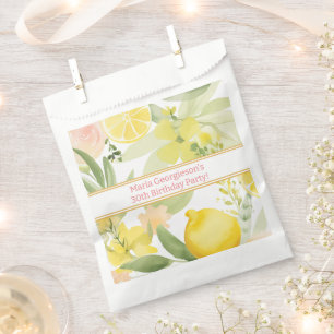 Sachets En Papier Aquarelle Lemon Floral à thème Anniversaire
