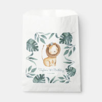 Aquarelle Lion Prince Tropical Safari Anniversaire