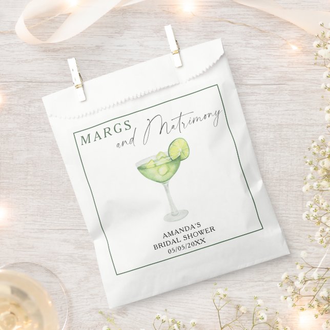 Sachets En Papier Aquarelle Margarita Bride douche (Coupé)
