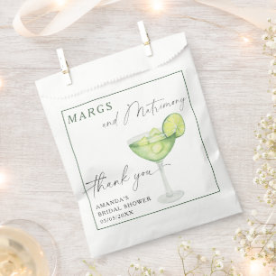 Sachets En Papier Aquarelle Margarita Merci douche nuptiale