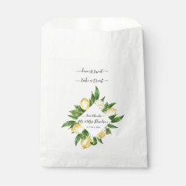 Sachets En Papier Aquarelle méditerranéenne Citron Mariage tropical