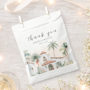 Sachets En Papier Aquarelle mexicaine Palm Tree Merci