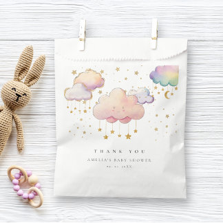 Sachets En Papier Aquarelle mignonne Cloud Star Baby Girl Douche