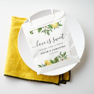 Sachets En Papier Aquarelle moderne Citrons et feuilles jaunes